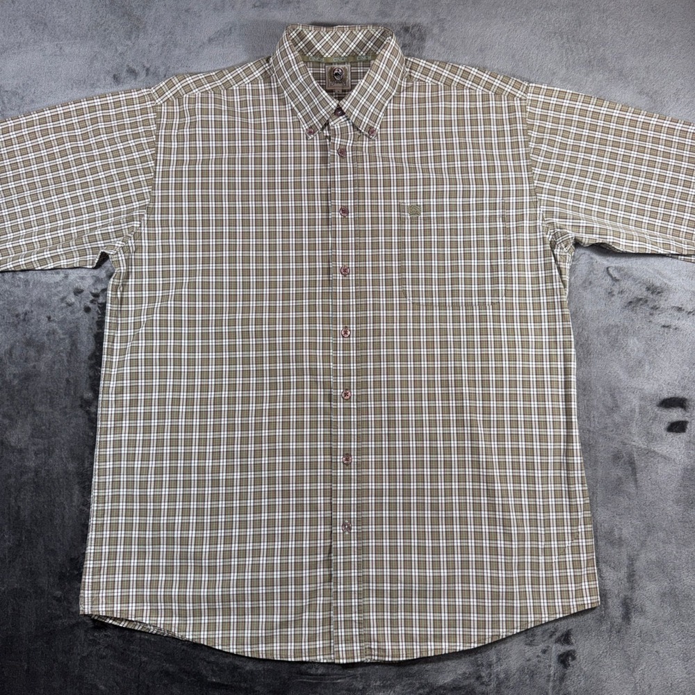 Cinch Mens Brown Plaid Long Sleeve Western Button Down Shirt MTW1103211 L